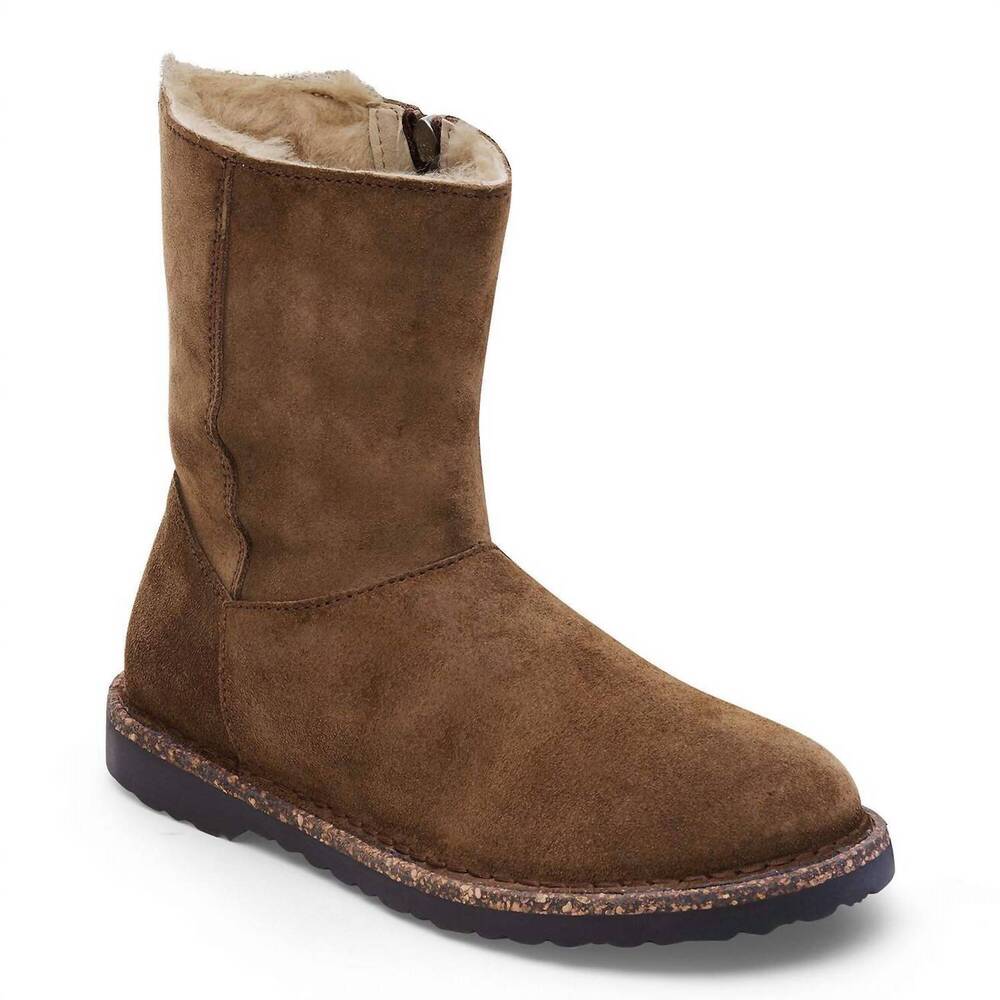 NEW BIRKENSTOCK women's uppsala zip shearling winter boot in dark tea